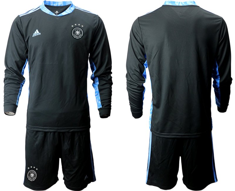 Men 2021 European Cup Germany black Long sleeve goalkeeper Soccer Jersey->germany jersey->Soccer Country Jersey